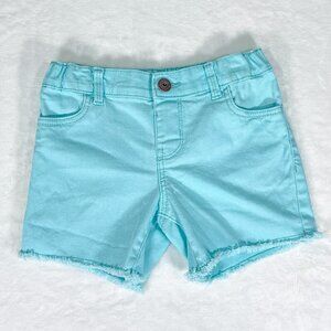 OshKosh B'Gosh Denim Style Shorts | Toddler Girls | 4T | Aqua | Distressed